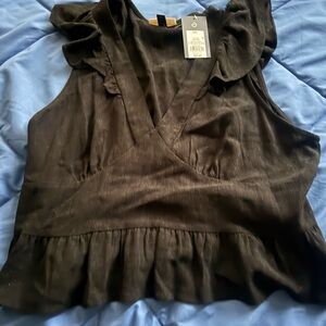 Universal Thread Black Ruffle Tank Top